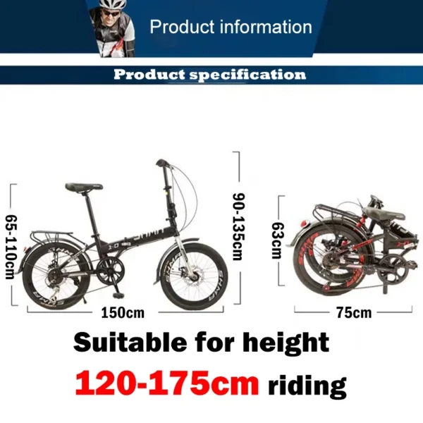 Velco Foldable 7 Speed Adult Bike 20inch