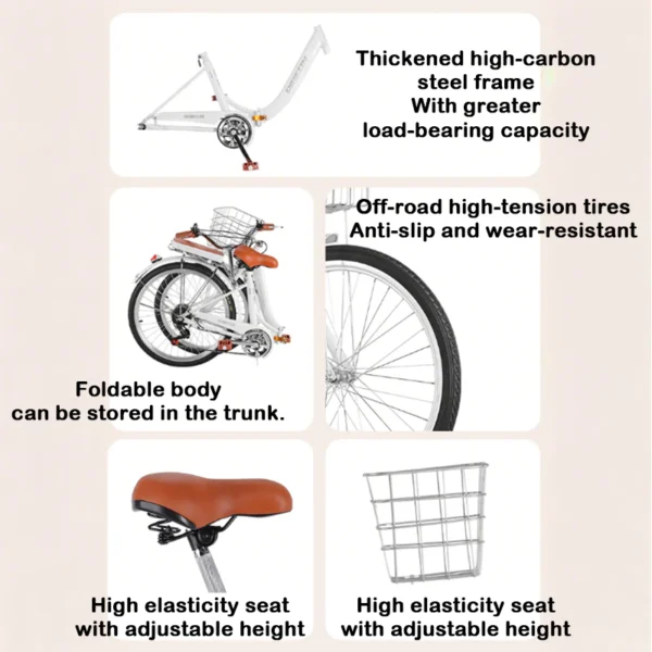 Foldable 7 speed Adult Bike 24inch